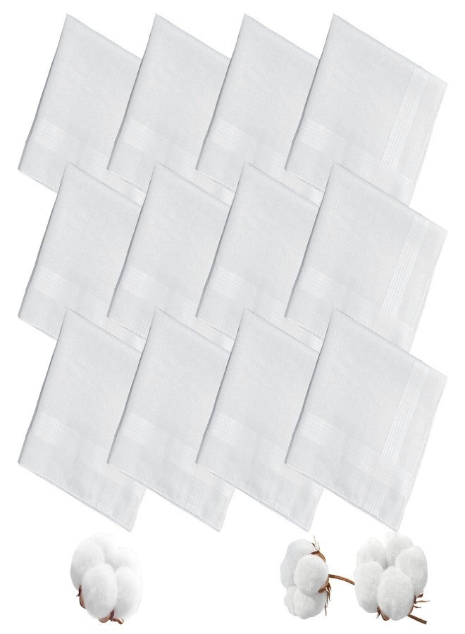 Bolsdoic Men's Handkerchiefs 100% Soft Cotton 12-Pack, Classic White Hankies,Breathable and Reusable Handkerchiefs for Men - Image 1